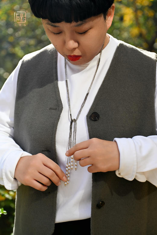 天然茶晶/尖晶石巴洛克珍珠多用设计长链 商品图12