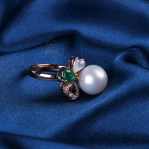 【蝶舞花园】祖母绿珍珠戒指   ZZ12506025 商品图2