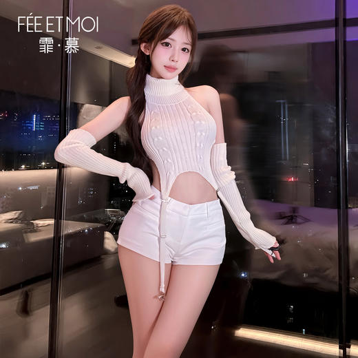 霏慕 性感辣妹高领吊带毛衣6002 商品图7