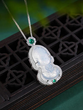 子佩集S925银【一念佛心】吊坠纯银【DZ018130】白玉髓(不含链)2501