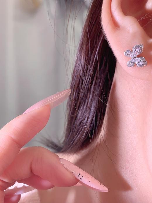 卡蒂罗KADER 冰蝶流光耳钉 在逃公主系列 925银立体蝴蝶满铺闪锆甜美轻奢设计 #好运 闪耀吸睛不易撞款 商品图3