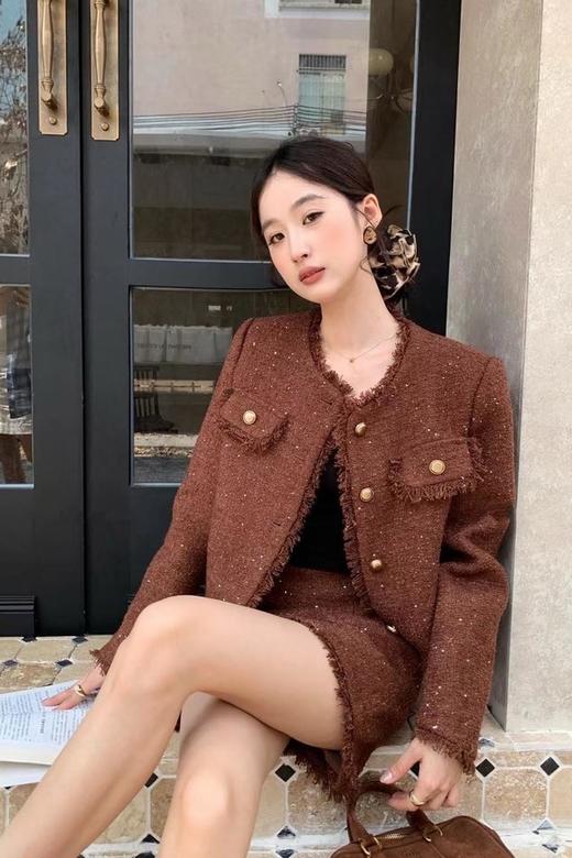 amadella 精致名媛风小香风粗花呢子气质套装 21484 商品图3