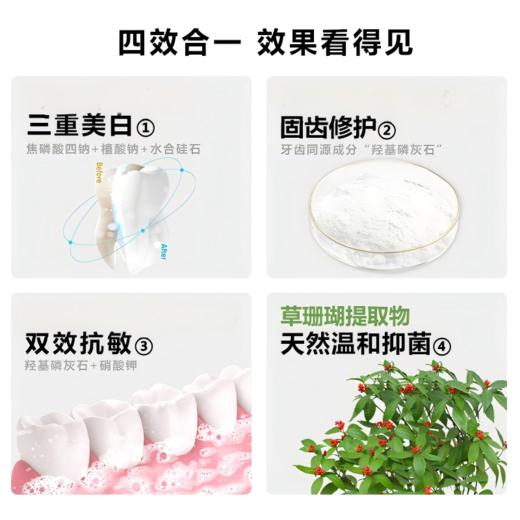 草珊瑚羟基磷灰石抗敏牙膏 亮白修复 清新口气 4支装100g/支 商品图1