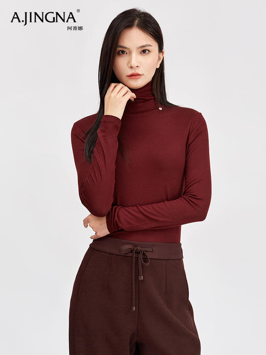 【百搭神器】阿菁娜秋冬山羊绒自发热肌底堆堆领打底衫F30D301011 商品图2