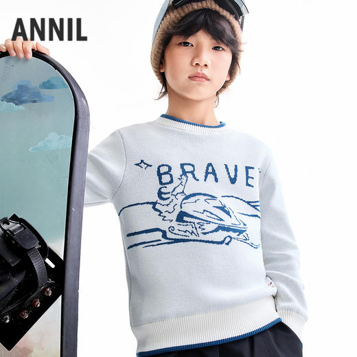 【实体店同款】男童圆领棉线衫冬季新款安奈儿童装AB544047 商品图2