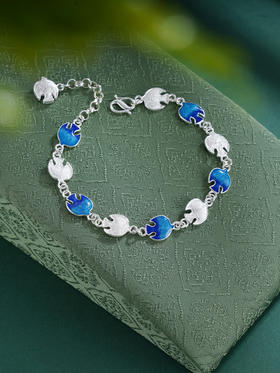 子佩集S990银【和平颂鸽】手链【DSSL003】纯银花丝珐琅彩原创作品2507