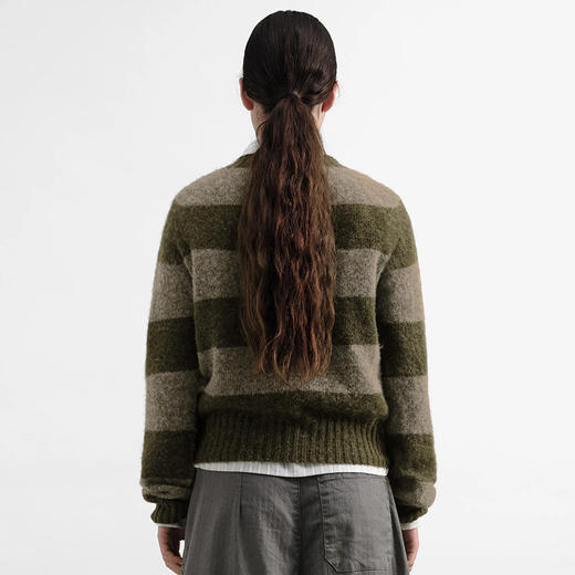 YMC JETS STRIPE KNIT 英国羊羔毛女装圆领条纹毛衣 商品图2