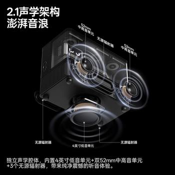 漫步者（EDIFIER）NEW CYBER一体式桌搭蓝牙音箱 海景房音响 高保真电脑音响 居家艺术音响 幻夜黑 商品图1