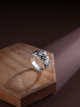 子佩集S925银【瑞兽风华】戒指【FJJZ001】纯银貔貅镀金仿古男士2504