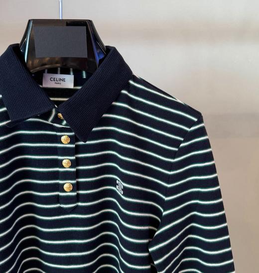 女款条纹长袖polo衫he008 商品图2