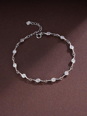 子佩集S925银【星河清波】手链【SL070476B】纯银时尚星点锆石时尚2507