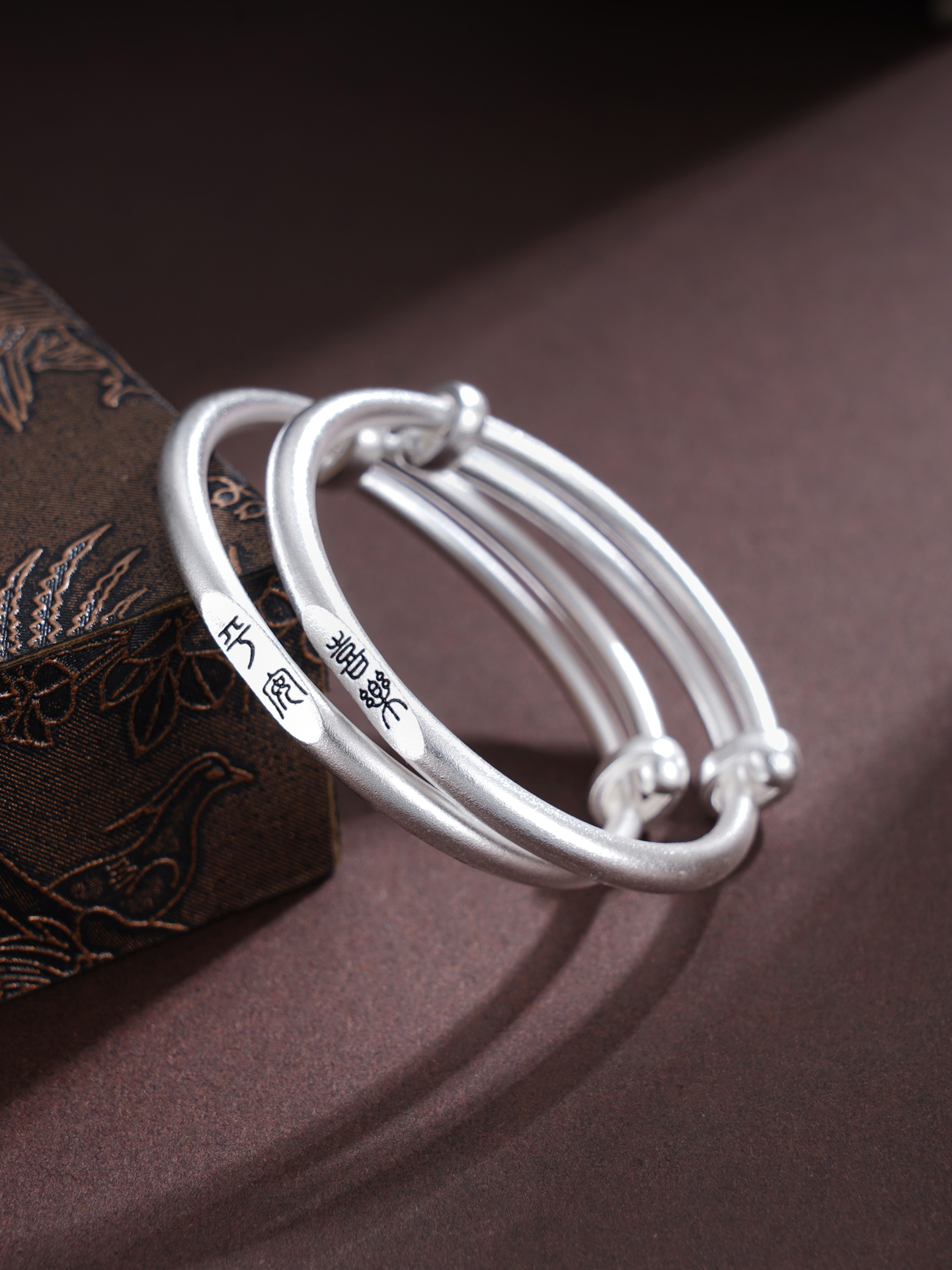 子佩集S999银【平平安安】童镯【TB0300656】纯银儿童平安喜乐2507