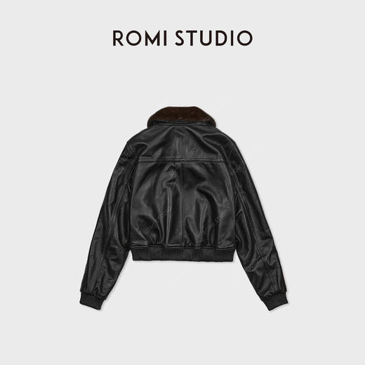 ROMISTUDIO“新西兰雾感小羊皮”拼獭免绒拉贡领皮草 RWCWWG6582 商品图1