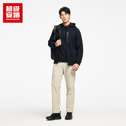 超级安踏加绒连帽运动外套男士秋冬保暖训练针织修身夹克外套男152547704U 商品图4