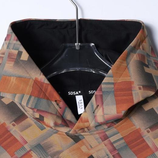 WY1329SDSA男士秋冬新款痞帅男装潮牌不规则拼色连帽卫衣百搭时尚上衣 商品图2