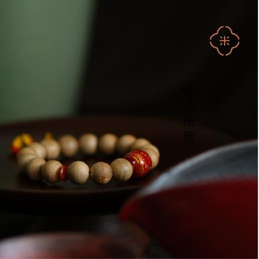 米马饰物 来自越南 白木沉香 配非遗手工大漆珠手钏 味清而雅 商品图2