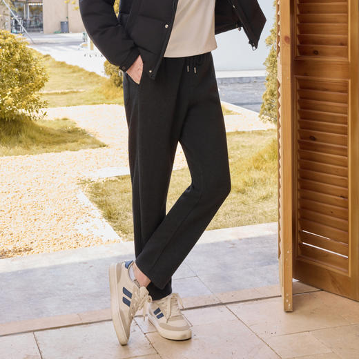 半身缘男裤 冬季舒适时尚休闲宽松呢料休闲裤254201U10330140 商品图3