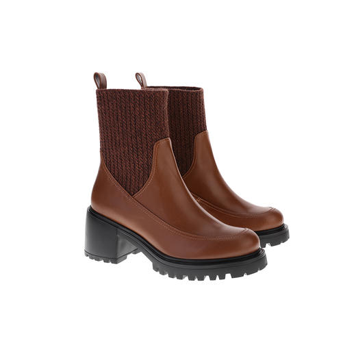 sheme女式粗跟短靴时尚百搭一脚蹬马丁靴可定制 商品图6