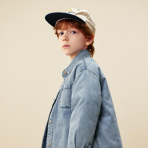 迷你巴拉男童羽绒服儿童翻领牛仔衬衫宝宝外套2025冬新品 商品图4