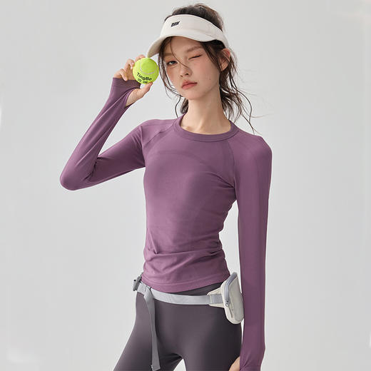 Gymicon能量符号 秋冬女士长袖运动健身瑜伽T恤圆领纯色跑步羽毛球速干衣YASY2527 商品图2