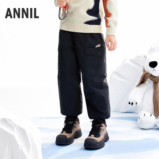 【实体店同款】男女童全腰梭织羽绒裤冬季新款安奈儿童装AM546078 商品图0