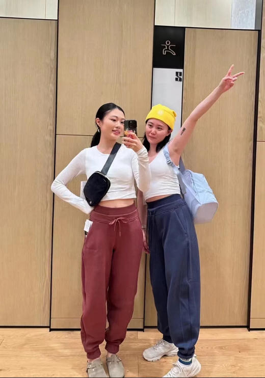 1114-3 减龄时髦 保暖舒适 lu 加绒卫裤 我穿L 商品图7