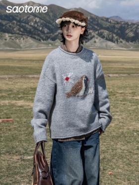 早乙女惠子saotome/STMMY141132/小鸟提花毛衣