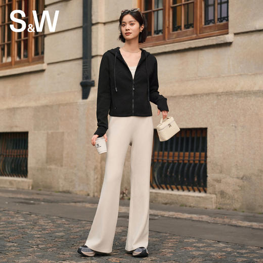 【sw速惟】 短款直角肩连帽拉链卫衣显腰细S4AW1154 商品图1
