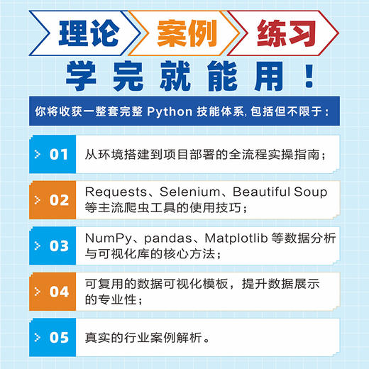 Python爬虫与数据分析 初学者 附赠电子版案例  程序设计 商品图1