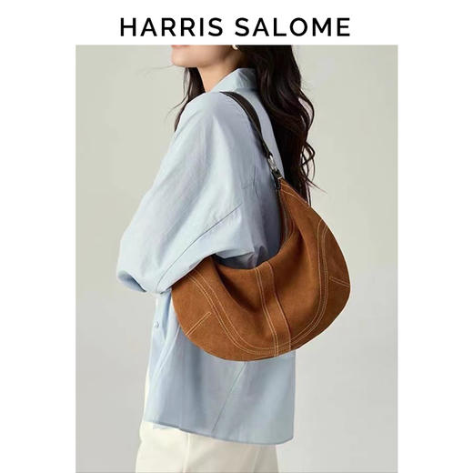 【秋冬通勤，磨砂牛皮包】Harris Salome磨砂牛皮通勤休闲单肩斜挎包简约时尚百搭 商品图4