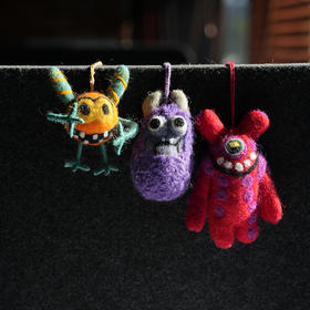 北京仓｜Felt So Good-Assorted Moody Monsters-帅气逼人F3组合小怪物 羊毛毡 挂件［英国设计师］