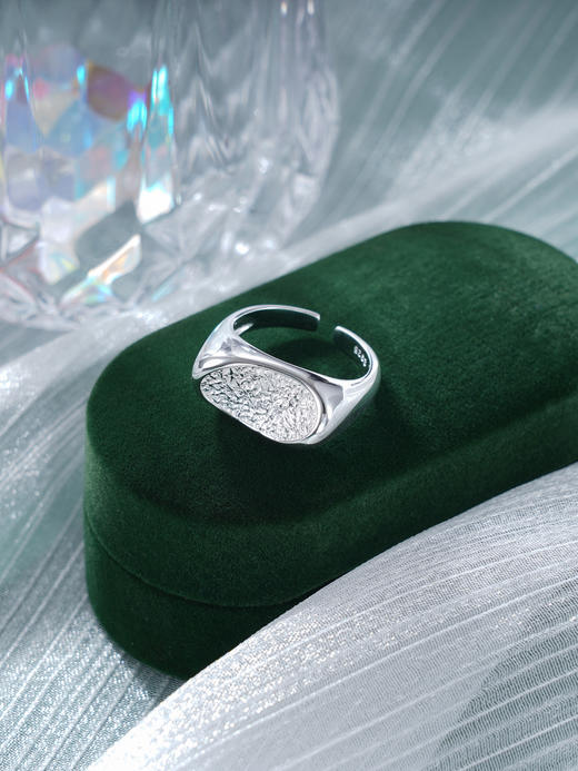 子佩集S990银【幸福印记】戒指纯银【JZ-1399】锤纹2501 商品图1