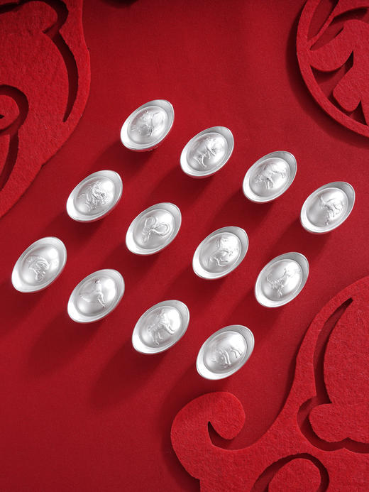 子佩集S999银【生肖】元宝【ZXFYB-50】原创作品十二生肖-实心50g2507 商品图0