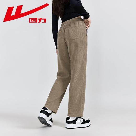 回力灯芯绒休闲裤女2025秋季款遮肉显瘦阔腿裤潮流时尚高腰直筒裤 商品图5