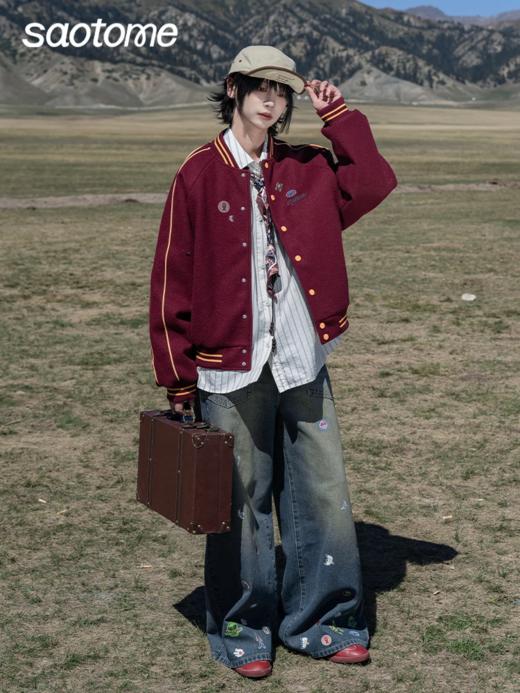 早乙女惠子saotome/STMWT14965/彩色毛呢贴画棒球服 商品图2