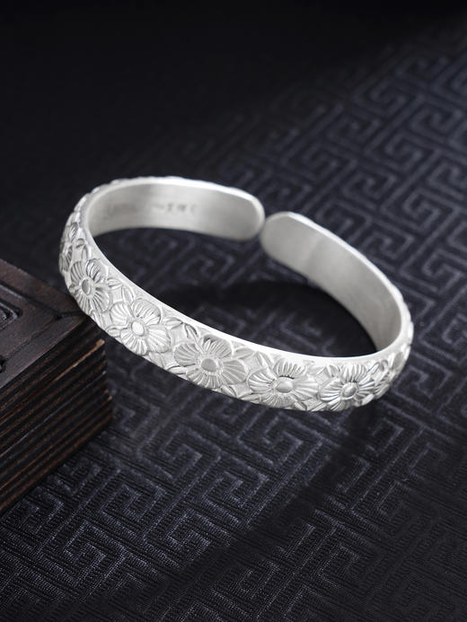【花开成景】子佩集S999手工银手镯原创设计【55091148】2506 商品图0