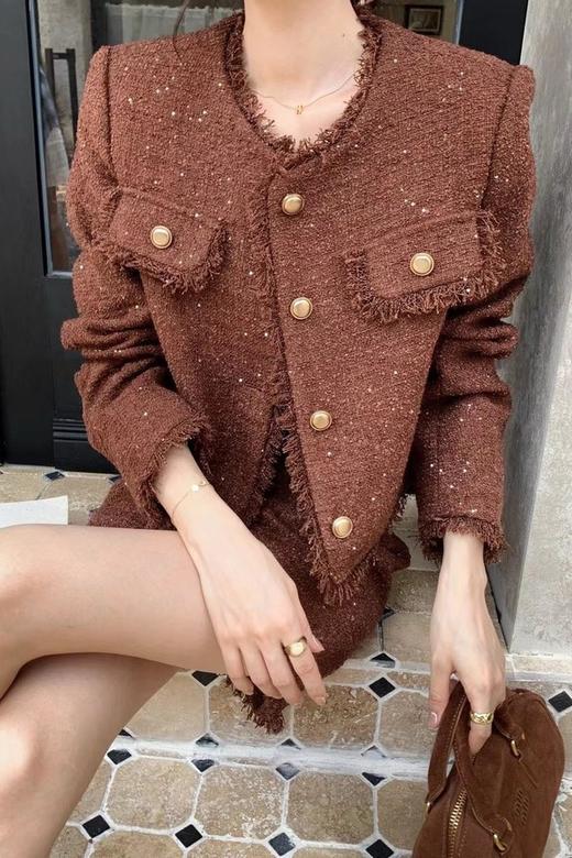 amadella 精致名媛风小香风粗花呢子气质套装 21484 商品图2