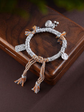 子佩集S925银【迎吉纳福】手链【SL01044】纯银钱串腰缠万贯大吉盘缠盘缠2504