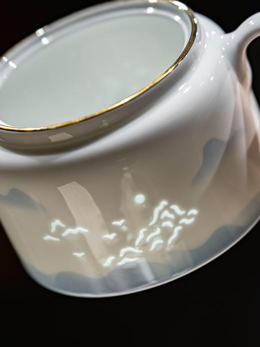 新品 富玉 | 景德镇玲珑瓷组合功夫茶具天青10头茶具 商品图2