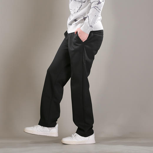 DRONKOO 2025 正常腰前左后右折线加织唛复合绒小直筒厚休闲长裤 商品图1
