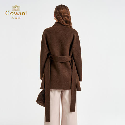 【100%驼绒】乔万尼2025冬新品立领复古奢华驼绒高级感系带大衣ED4A729 商品图4