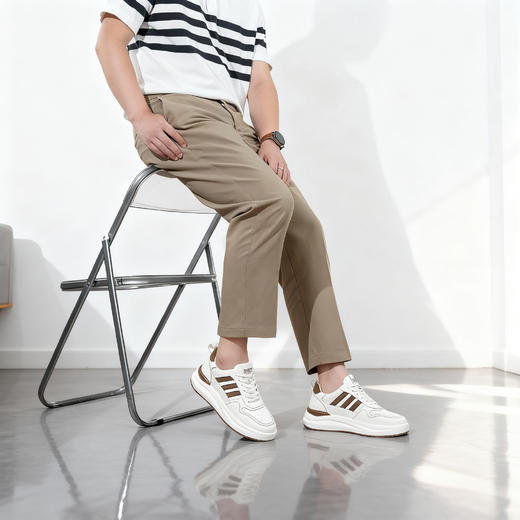 舒乐高男鞋隐形内增高8cm休闲鞋男款板鞋小白鞋透气运动 商品图2