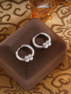 子佩集S925银【温柔晚晚】耳环【EZ-1587】纯银原创2扣环圆环2502