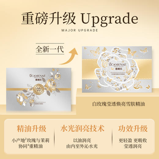 【社群福利】嘉媚乐白爷爷白玫瑰莹透焕亮雪肤精油礼盒 +白奶奶典藏焕肤铂金雪肌SPA礼盒  淡黑焕亮 唤醒发光肌 商品图5
