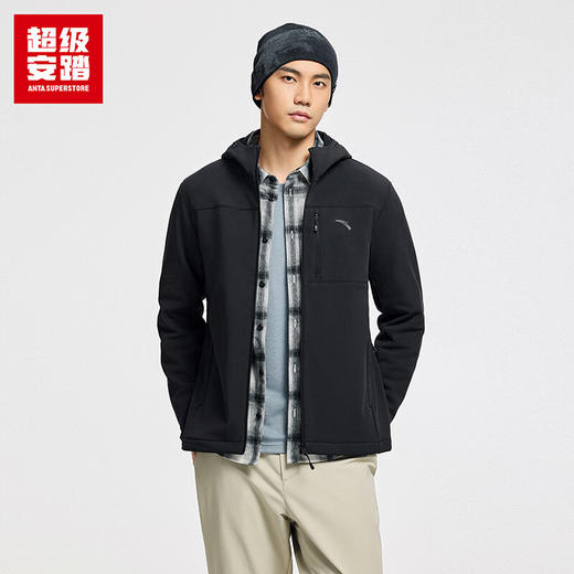 超级安踏防泼水加绒外套男秋冬户外运动上衣通勤外套152546607U 商品图3