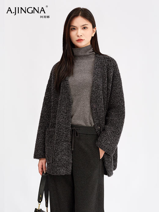 【淘衣节专享】阿菁娜冬日摩洛哥风绵羊毛针织外套F30D207001 商品图3