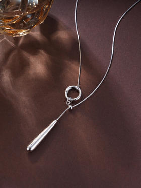 子佩集S925银【岁月流韵】项链纯银【AE00176】原创2大水滴2501