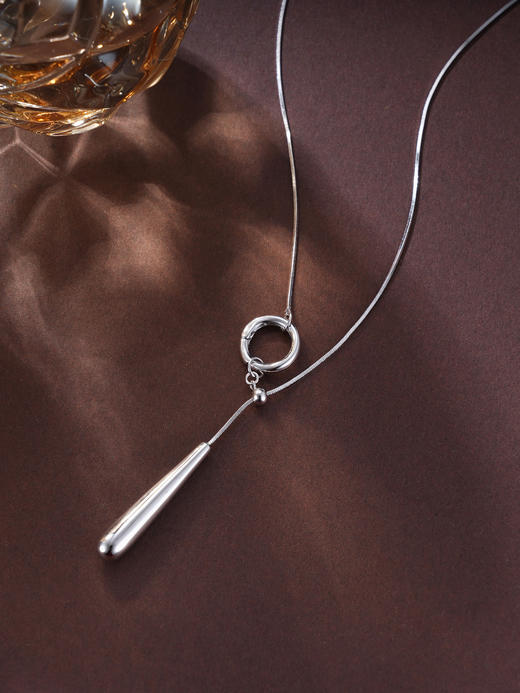 子佩集S925银【岁月流韵】项链纯银【AE00176】原创2大水滴2501 商品图0