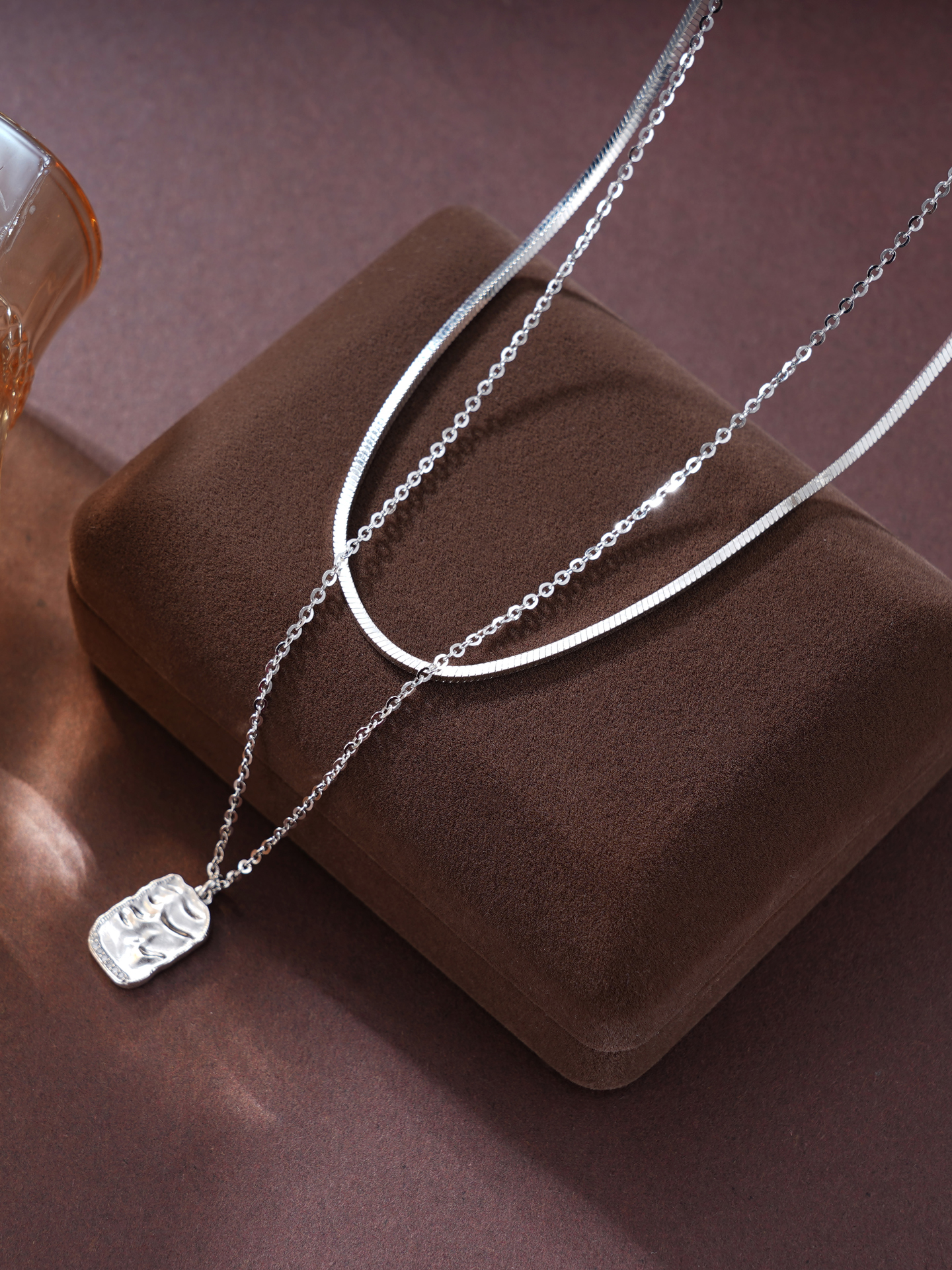 子佩集S925银【温良情境】项链纯银【XL-7123】原创2双层2501