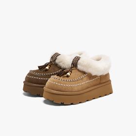 【云粉节】BF楼百思图2025冬季新款厚底雪地靴棉鞋加绒保暖女毛毛短靴L0929DD5吊牌价899，现价450